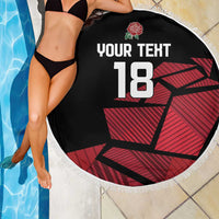 England Rugby Custom Beach Blanket Red Roses Go Champion - Wonder Print Shop