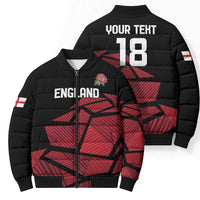 England Rugby Custom Bomber Puffer Jacket Red Roses Go Champion - Wonder Print Shop