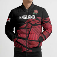 England Rugby Custom Bomber Puffer Jacket Red Roses Go Champion - Wonder Print Shop