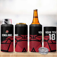 England Rugby Custom 4 in 1 Can Cooler Tumbler Red Roses Go Champion - Wonder Print Shop