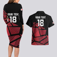 England Rugby Custom Couples Matching Long Sleeve Bodycon Dress and Hawaiian Shirt Red Roses Go Champion - Wonder Print Shop