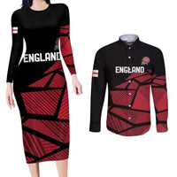 England Rugby Custom Couples Matching Long Sleeve Bodycon Dress and Long Sleeve Button Shirt Red Roses Go Champion - Wonder Print Shop