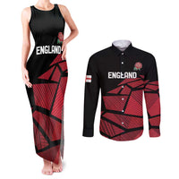 England Rugby Custom Couples Matching Tank Maxi Dress and Long Sleeve Button Shirt Red Roses Go Champion - Wonder Print Shop