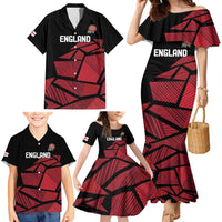 England Rugby Custom Family Matching Mermaid Dress and Hawaiian Shirt Red Roses Go Champion - Wonder Print Shop