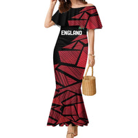 England Rugby Custom Family Matching Mermaid Dress and Hawaiian Shirt Red Roses Go Champion - Wonder Print Shop