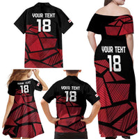 England Rugby Custom Family Matching Off Shoulder Maxi Dress and Hawaiian Shirt Red Roses Go Champion - Wonder Print Shop