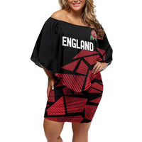England Rugby Custom Family Matching Off Shoulder Short Dress and Hawaiian Shirt Red Roses Go Champion - Wonder Print Shop
