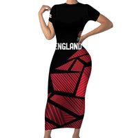 England Rugby Custom Family Matching Short Sleeve Bodycon Dress and Hawaiian Shirt Red Roses Go Champion - Wonder Print Shop
