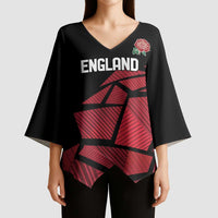 England Rugby Custom Kimono Sleeve Blouse Red Roses Go Champion - Wonder Print Shop