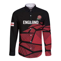 England Rugby Custom Long Sleeve Button Shirt Red Roses Go Champion - Wonder Print Shop