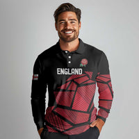 England Rugby Custom Long Sleeve Polo Shirt Red Roses Go Champion - Wonder Print Shop