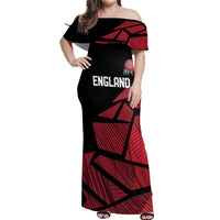 England Rugby Custom Off Shoulder Maxi Dress Red Roses Go Champion - Wonder Print Shop