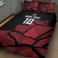 England Rugby Custom Quilt Bed Set Red Roses Go Champion - Wonder Print Shop