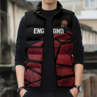 England Rugby Custom Sleeveless Puffer Jacket Red Roses Go Champion - Wonder Print Shop