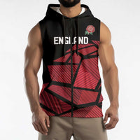 England Rugby Custom Sleeveless Zip Hoodie Red Roses Go Champion - Wonder Print Shop