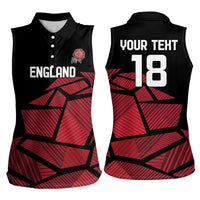 England Rugby Custom Women Sleeveless Polo Shirt Red Roses Go Champion - Wonder Print Shop