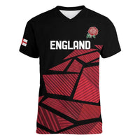 England Rugby Custom Women V-Neck T-Shirt Red Roses Go Champion - Wonder Print Shop