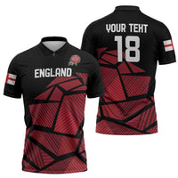England Rugby Custom Zipper Polo Shirt Red Roses Go Champion - Wonder Print Shop