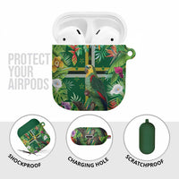 Dominica Sisserou Parrot AirPods Case Tropical Flower Flag Style - Wonder Print Shop