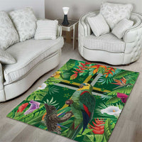 Dominica Sisserou Parrot Area Rug Tropical Flower Flag Style - Wonder Print Shop