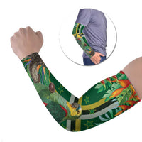Dominica Sisserou Parrot Arm Sleeves Tropical Flower Flag Style - Wonder Print Shop