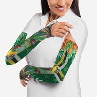 Dominica Sisserou Parrot Arm Sleeves Tropical Flower Flag Style - Wonder Print Shop