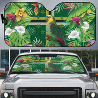 Dominica Sisserou Parrot Auto Sun Shade Tropical Flower Flag Style - Wonder Print Shop