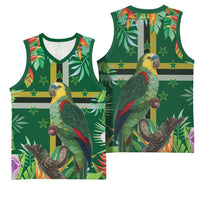 Dominica Sisserou Parrot Basketball Jersey Tropical Flower Flag Style - Wonder Print Shop