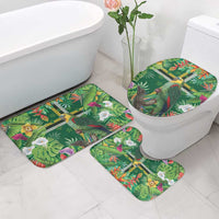 Dominica Sisserou Parrot Bathroom Set Tropical Flower Flag Style - Wonder Print Shop
