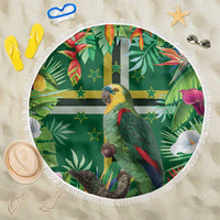 Dominica Sisserou Parrot Beach Blanket Tropical Flower Flag Style - Wonder Print Shop