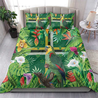 Dominica Sisserou Parrot Bedding Set Tropical Flower Flag Style - Wonder Print Shop
