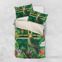 Dominica Sisserou Parrot Bedding Set Tropical Flower Flag Style - Wonder Print Shop