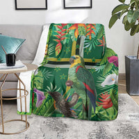 Dominica Sisserou Parrot Blanket Tropical Flower Flag Style - Wonder Print Shop