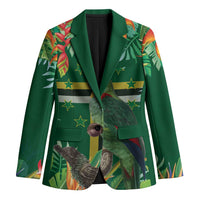 Dominica Sisserou Parrot Blazer Tropical Flower Flag Style - Wonder Print Shop