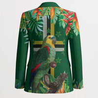 Dominica Sisserou Parrot Blazer Tropical Flower Flag Style - Wonder Print Shop