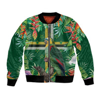 Dominica Sisserou Parrot Bomber Jacket Tropical Flower Flag Style - Wonder Print Shop
