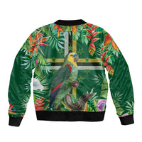 Dominica Sisserou Parrot Bomber Jacket Tropical Flower Flag Style - Wonder Print Shop