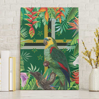 Dominica Sisserou Parrot Canvas Wall Art Tropical Flower Flag Style - Wonder Print Shop