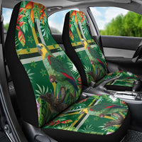 Dominica Sisserou Parrot Car Seat Cover Tropical Flower Flag Style - Wonder Print Shop