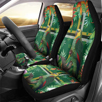 Dominica Sisserou Parrot Car Seat Cover Tropical Flower Flag Style - Wonder Print Shop