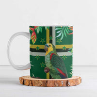 Dominica Sisserou Parrot Ceramic Mug Tropical Flower Flag Style - Wonder Print Shop