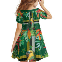Dominica Sisserou Parrot Family Matching Puletasi and Hawaiian Shirt Tropical Flower Flag Style - Wonder Print Shop