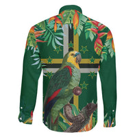 Dominica Sisserou Parrot Family Matching Short Sleeve Bodycon Dress and Hawaiian Shirt Tropical Flower Flag Style - Wonder Print Shop