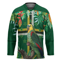 Dominica Sisserou Parrot Hockey Jersey Tropical Flower Flag Style - Wonder Print Shop