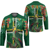 Dominica Sisserou Parrot Hockey Jersey Tropical Flower Flag Style - Wonder Print Shop