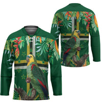 Dominica Sisserou Parrot Hockey Jersey Tropical Flower Flag Style - Wonder Print Shop