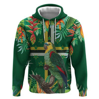 Dominica Sisserou Parrot Hoodie Tropical Flower Flag Style - Wonder Print Shop