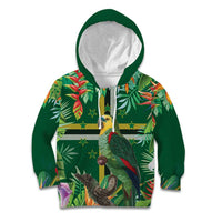 Dominica Sisserou Parrot Kid Hoodie Tropical Flower Flag Style - Wonder Print Shop