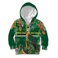 Dominica Sisserou Parrot Kid Hoodie Tropical Flower Flag Style - Wonder Print Shop