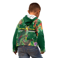 Dominica Sisserou Parrot Kid Hoodie Tropical Flower Flag Style - Wonder Print Shop